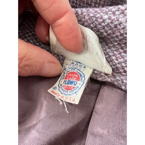 Vintage Country Suburbans lavender wool tweed midi skirt - Picture 5 of 6